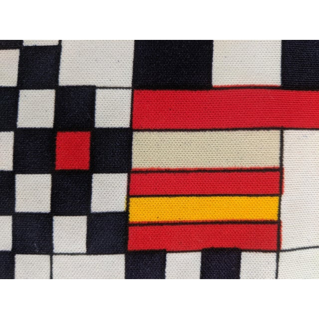 Piet Mondrian Vintage Mid Century Modern Piet Mondrian Style Fabric For Sale - Image 4 of 8