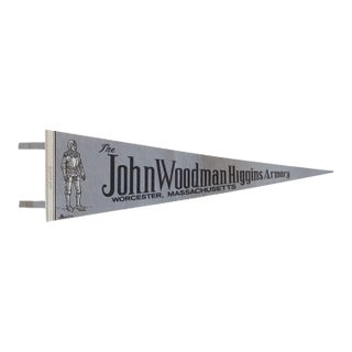 Vintage John Woodman Higgins Armory Felt Flag Pennant For Sale
