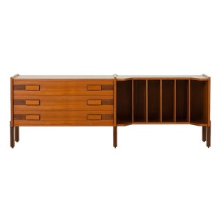 Mid-Century Italian Sideboard with Vinyl Records Compartment, 1970s For Sale