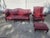 Vintage Carolina Leather House Oxblood Tufted Chesterfield Sofa, Wingback Chair & Ottoman - 3 Piece Set For Sale - Image 18 of 18