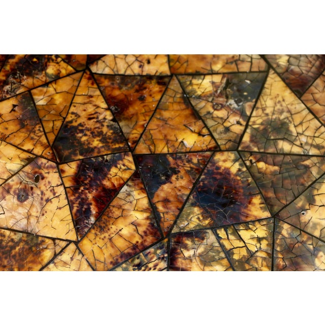 Stone Early 20th Century Kreiss Collection Coconut Shell Octagon Top Table with Iron Base For Sale - Image 7 of 9