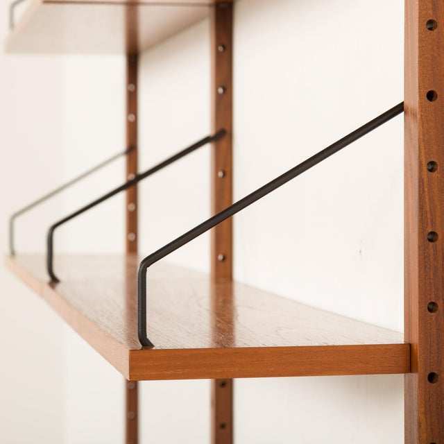 Teak Two Bay Wall Unit with Hidden Desk by Poul Cadovius for Cado, 1960s For Sale - Image 12 of 18