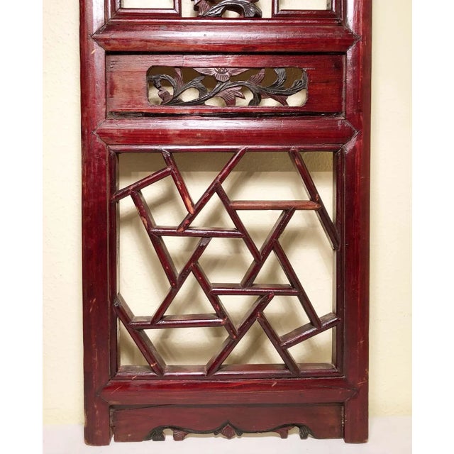 Antique Chinese Screen Panels 3582 Cunninghamia Wood, 1800-1849 - Set of 2 For Sale In Dallas - Image 6 of 11
