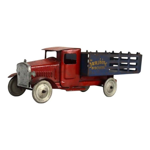Antique Pressed Steel Sunshine Biscuits Advertising Truck Unsigned C1920 For Sale - Image 4 of 11