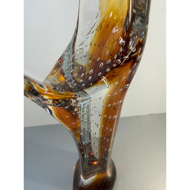 Glass 1970s Murano Archimede Seguso Amber Bullicante Glass Madonna Sculpture 14" For Sale - Image 7 of 8