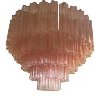 Pink Tronchi Murano Glass Flush Mount by Simoeng For Sale