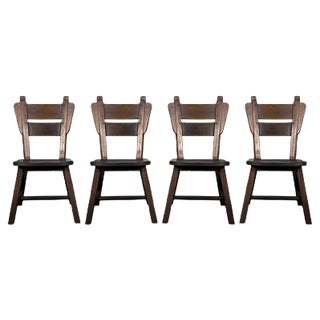 Oak Dining Chairs, 1960s, Set of 4 For Sale