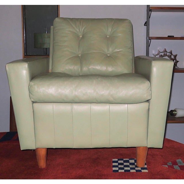 Mid-Century Leather Lounge Chair, 1950s For Sale - Image 6 of 8