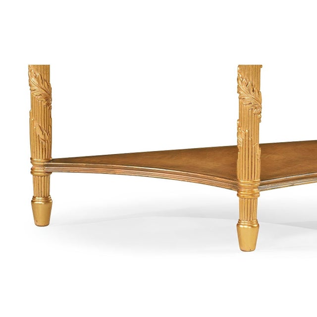 Wood Large Giltwood Demi-Lune Console Table For Sale - Image 7 of 7