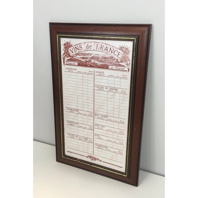 This is a decorative French wine menu from a restaurant, French, circa 1970.