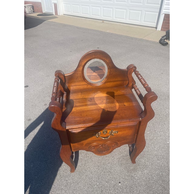 Vintage Washstand With Beveled Mirror and Drawer For Sale - Image 9 of 14