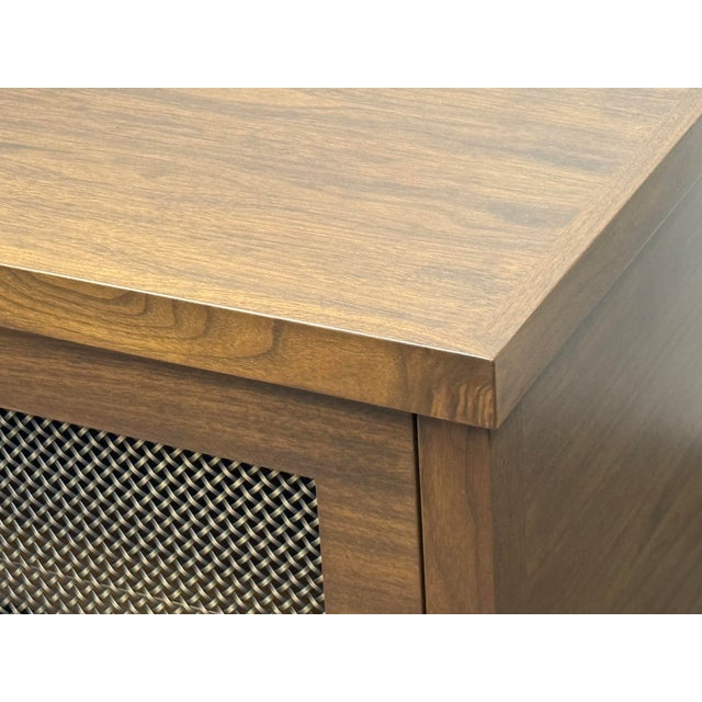 Bespoke Metal Mesh + Walnut Media Cabinet For Sale - Image 9 of 12