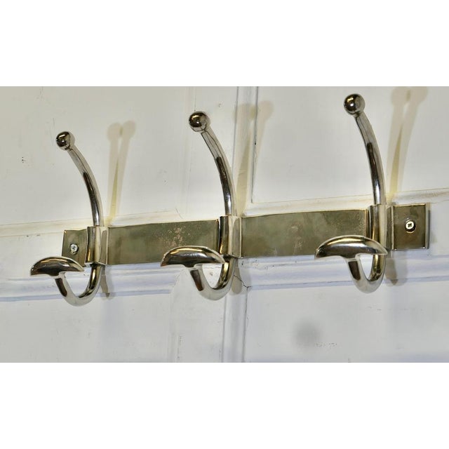 Art Deco Style French Chrome Coat Rack, Hat and Coat Hooks Very Stylish Chrome Cloakroom Coat Rack The rack has 3 double...
