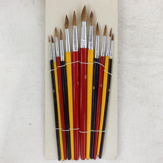 Professional 12-Piece Fine Detail Artist Paint Brush Set For Sale - Image 4 of 9