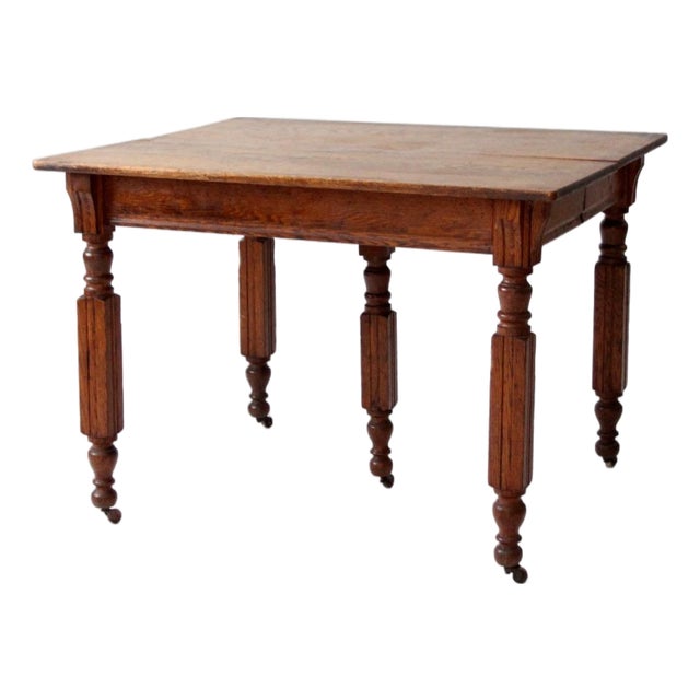 Antique Five Leg Dining Table For Sale