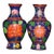 Pair of Vintage Chinese Cloisonné Floral Vases - 1477g For Sale