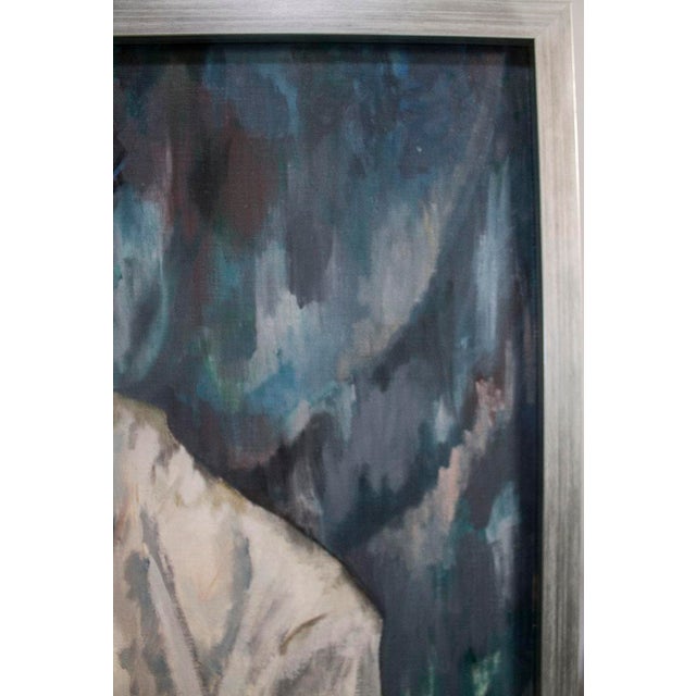 Textile Mid-Century Nude Oil Painting -Signed For Sale - Image 7 of 9