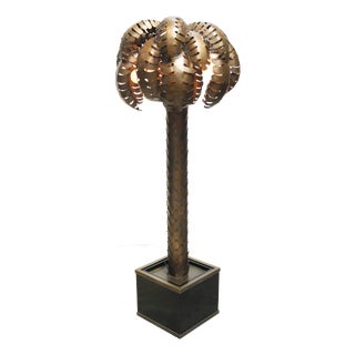 Vintage Palm Floor Lamp in Brass by Christian Techoueyres for Maison Jansen, 1970 For Sale