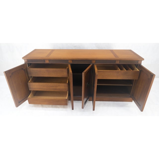 Brown Fine Mid Century Modern Brown Mahogany 5 Doors Compartment Drawers Credenza MINT For Sale - Image 8 of 12