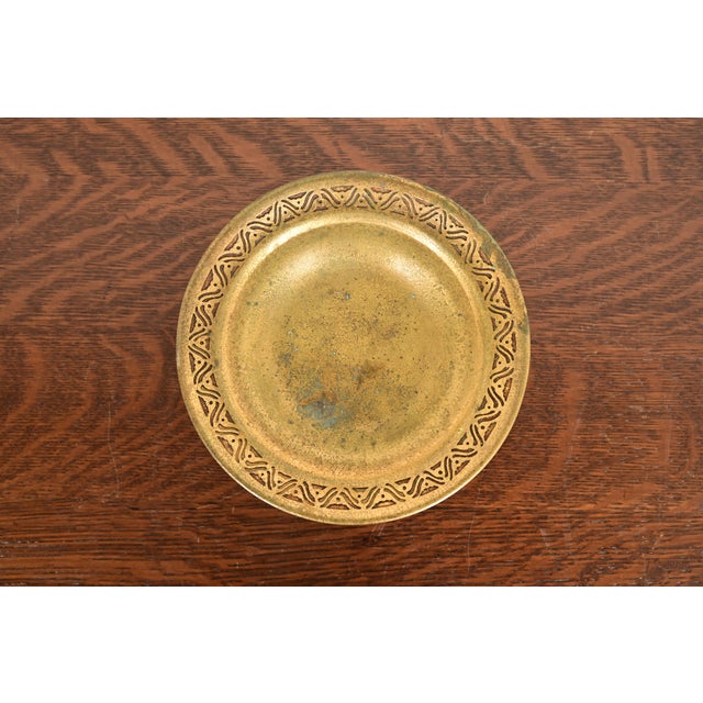 Early 20th Century Tiffany Studios New York Bronze Doré Pedestal Bowl or Compote Dish With Bellflower Motif For Sale - Image 5 of 11