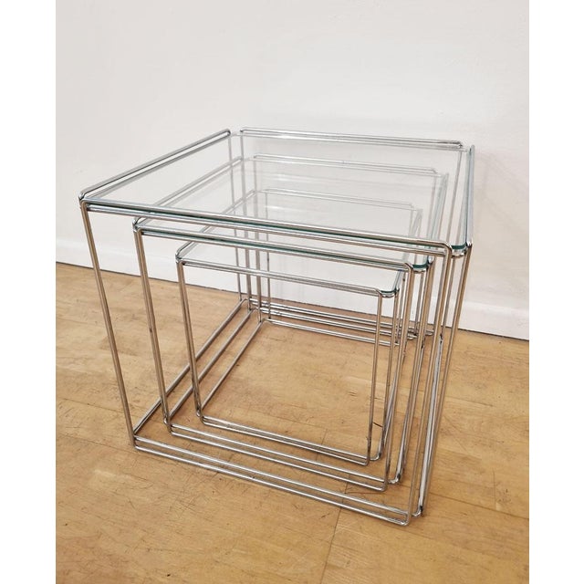 Isocèle Nesting Tables by Max Sauze, 1970s, Set of 3 For Sale - Image 3 of 5