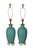 Hollywood Regency 1970s Blue-Green Ginger Jar Table Lamps With Brass Accents - a Pair For Sale - Image 3 of 7