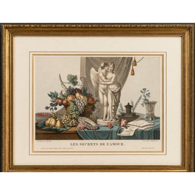 Les Secrets de l'Amour – Original French Color Stipple Engraving c.1800 A beautiful original French color stipple...