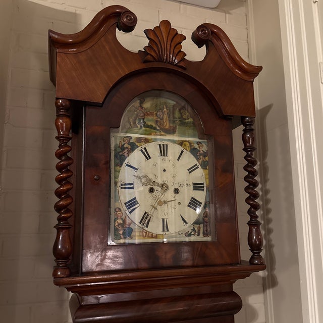 Victorian Mahogany Barley Twist Grandfather Clock For Sale - Image 10 of 12