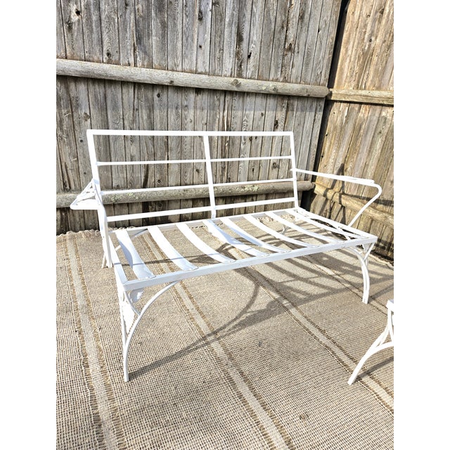 Vintage Wrought Iron Outdoor Patio Seating For Sale In New York - Image 6 of 11