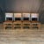 Handsome set of four or six French antique leather chairs, designed with a strong architectural form, richly patinated...