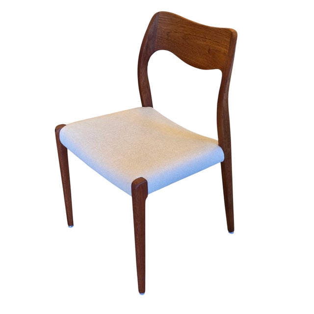 A fantastic Danish teak dining chair model – model 71, designed by Niels Otto Møller for J.L. Møller Møbelfabrik. with its...