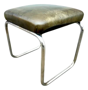 Bauhaus Modern Tubular Steel Stool Ottoman Model RH1 by Mauser Werke Waldeck, Germany, 1935