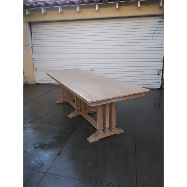 1980s Vintage Bleach Oak Wood Large Table Chairish