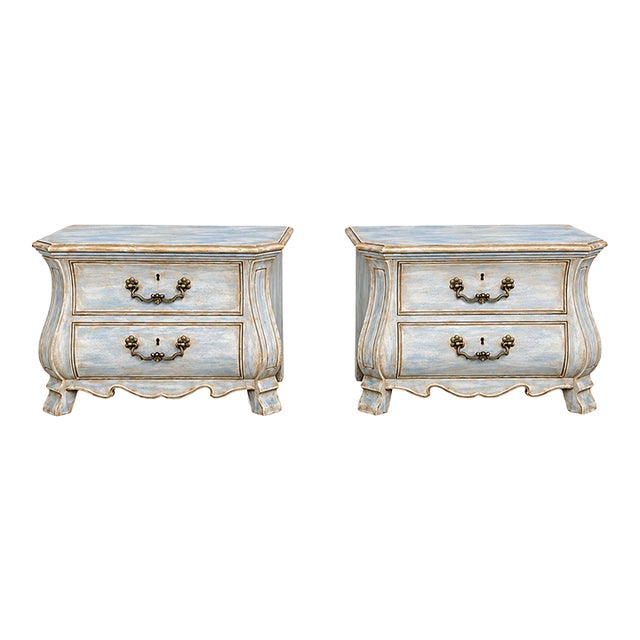 Pair of Drexel Country French Nightstands Custom Finish For Sale