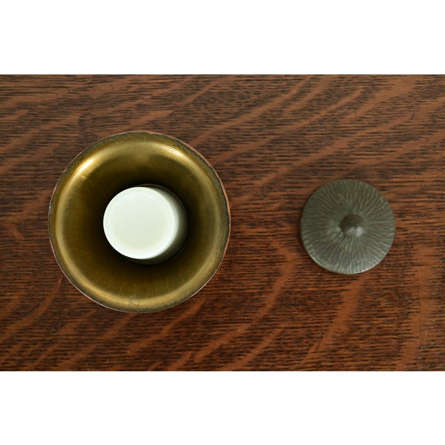 Roycroft Arts & Crafts Brass Over Copper Inkwell, Circa 1920s For Sale - Image 9 of 11