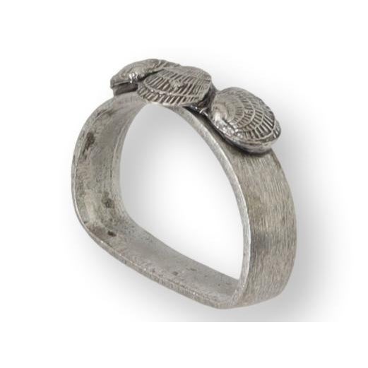 Nautical Pewter Seashell Napkin Rings (Set of 6) For Sale - Image 3 of 5