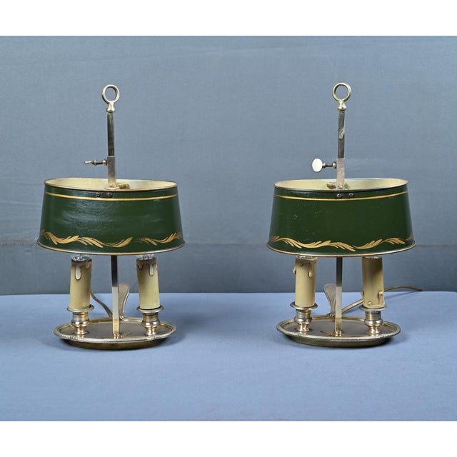 Antique Brass Bouillotte Lamps, 1890s, Set of 2 For Sale - Image 9 of 18