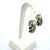 Traditional 1990s Pair of David Yurman Omega Back Earrings 14k Gold Sterling Silver Estate For Sale - Image 3 of 6