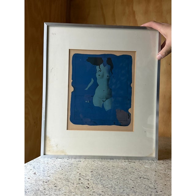Blue Paul Wunderlich, Torso sur une pierre bleue, Nude, Original Lithograph, 1972, Framed For Sale - Image 8 of 10