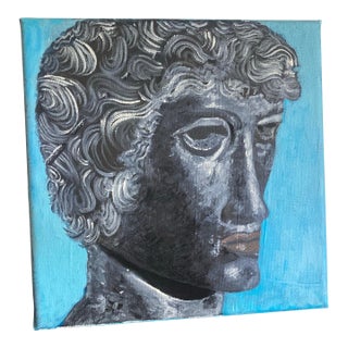 Original Acrylic Painting of a Greek Athlete on Gessoboard For Sale