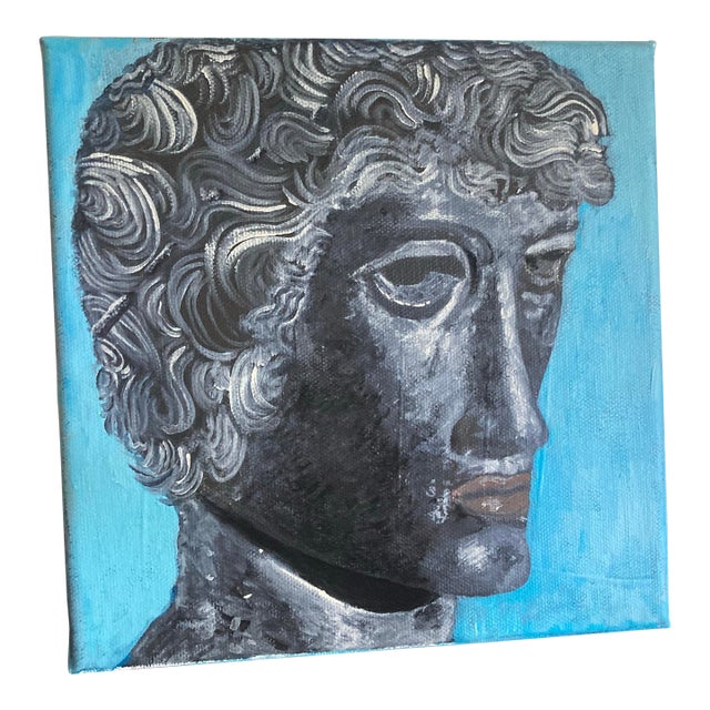 Original Acrylic Painting of a Greek Athlete on Gessoboard For Sale
