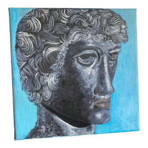 Original Acrylic Painting of a Greek Athlete on Gessoboard