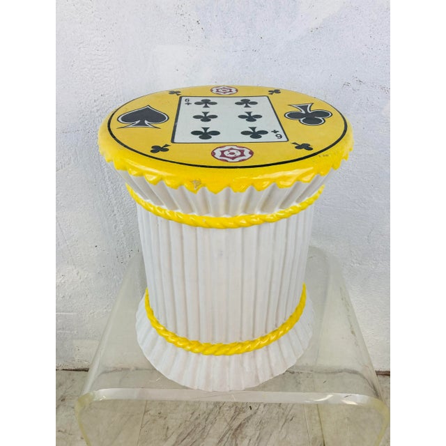 1980s Vintage Card Design Garden Seat For Sale - Image 5 of 10