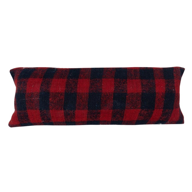 Traditional 12"x35" SET OF 2 - Hand-Woven Kilim Cushion Covers. Vintage Lumbar Pillow Covers For Sale - Image 3 of 4