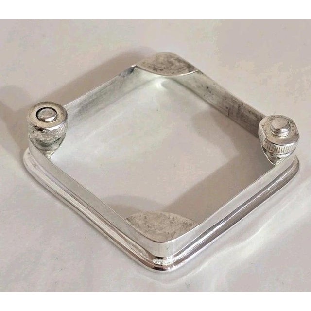 Antique Art Nouveau Sterling Silver & Cut Glass Inkwell Standish, 1912 For Sale - Image 4 of 14