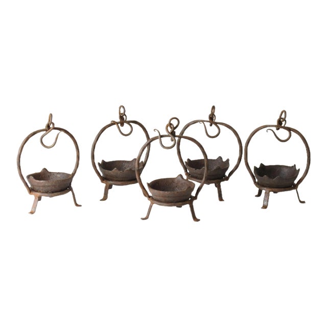 Set of 5 Vintage Oil Burner or Candle Holder For Sale