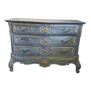 19thC Painted French Three Drawer Chest of Drawers W Fichet a Paris Locks For Sale