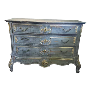 19thC Painted French Three Drawer Chest of Drawers W Fichet a Paris Locks