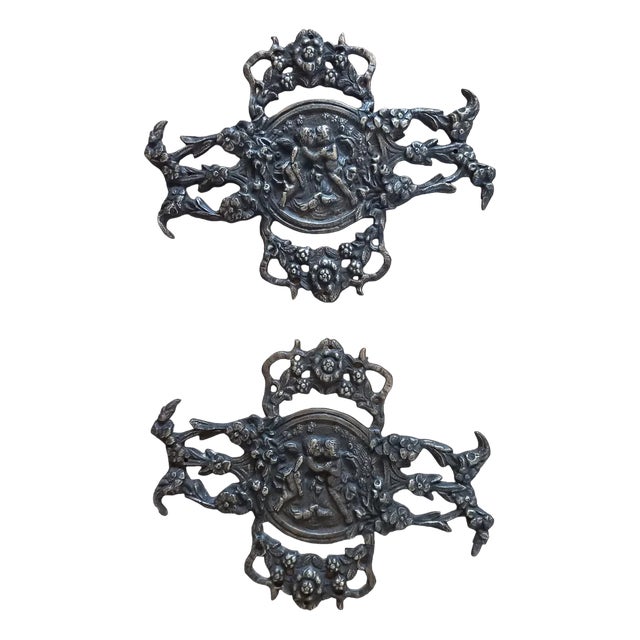 Brass Friezes Decorations, 1890s, Set of 2 For Sale