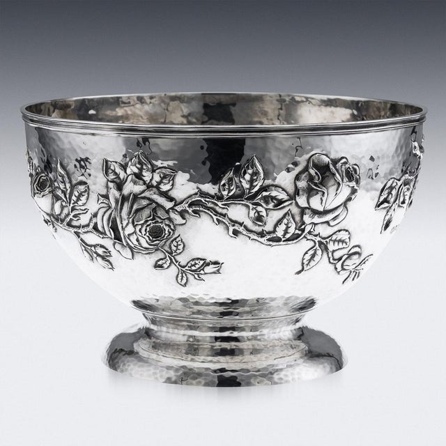 1900 - 1909 Antique Scottish Silver Rose Bowl, 1909 For Sale - Image 5 of 18